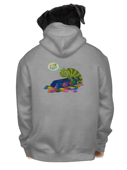 Zmätený chameleón pánska mikina na zips Light Melange