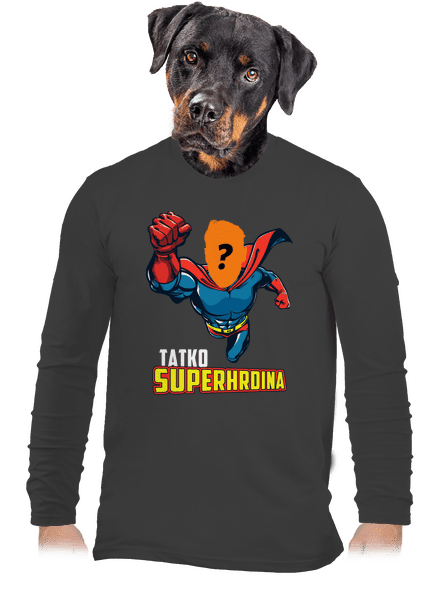 Tatko superhrdina pánske dlhý rukáv Dark Grey