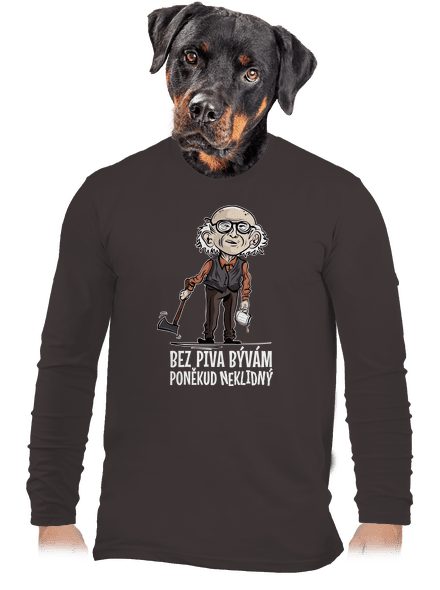 Neklidný bez piva pánske dlhý rukáv Bear Brown
