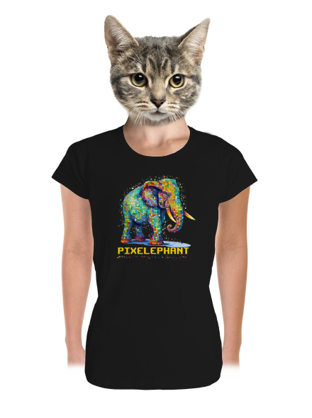 Pixelephant dámske tričko prémium Black