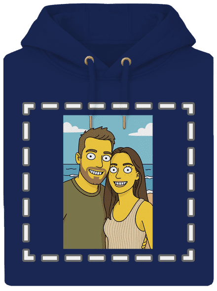 Simpsonovi z vlastnej fotky unisex mikina premium Navy