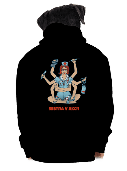 Sestra v akcii pánska mikina na zips Black