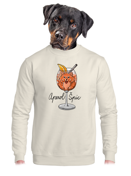 Aperol Špic unisex mikina bez kapucne Off White