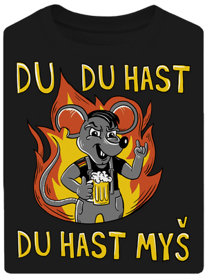 Du hast myš unisex tričko oversized Black