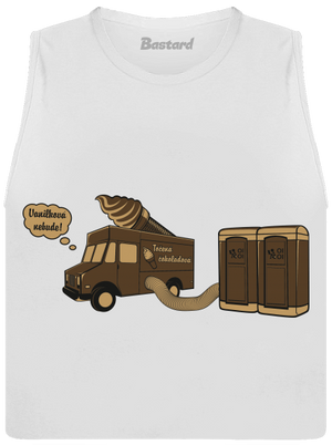 Točená čokoládová dámske tielko voľné White