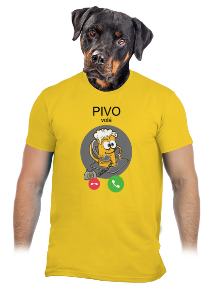 Pívo volá pánske tričko Gold