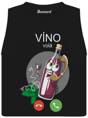 Červené víno volá dámske tielko voľné Black