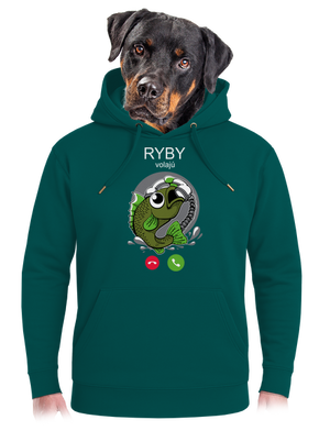 Ryby volají unisex mikina premium Emerald Green