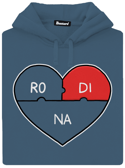 Rodinné puzzle dámska mikina klokanka Denim