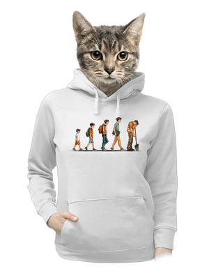 Evolúcia študenta dámska mikina klokanka White