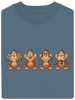 Opička s mobilom unisex mikina bez kapucne Nordic Blue