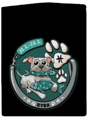 Psí horoskop: Ryba pánska mikina na zips Black