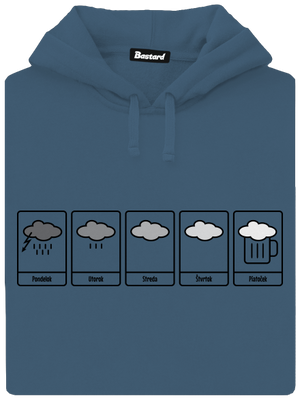 Predpoveď počasia dámska mikina klokanka Denim