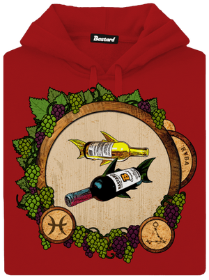 Vínny horoskop: Ryba dámska mikina klokanka Red Mal