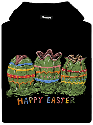 Happy Easter pánska mikina klokanka Black