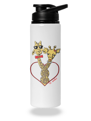 Žirafy vo zväzku flaša na vodu White