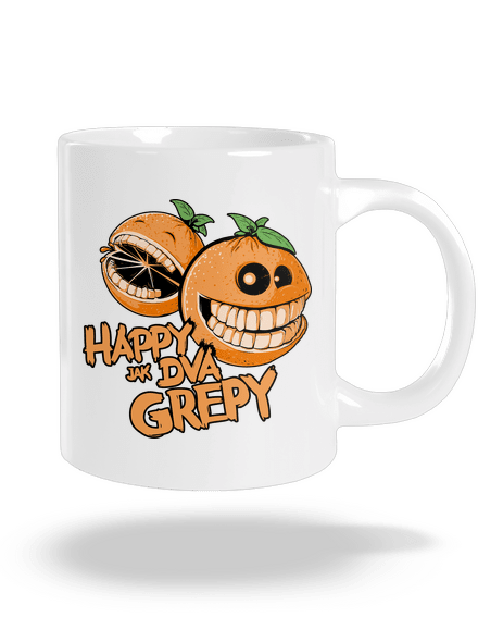 Happy grepy veľký hrnček White
