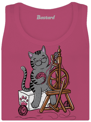 Mačka pradie dámske tielko klasické Magenta