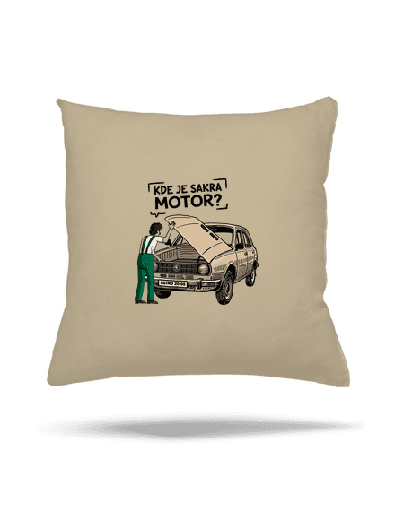 Kde je motor? vankúš Beige