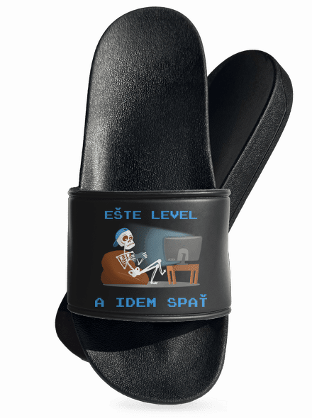 Ešte level šľapky Black