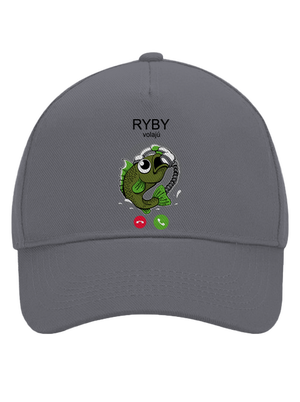 Ryby volají šiltovka baseballka Graphite grey