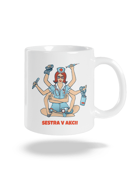 Sestra v akcii klasický hrnček White