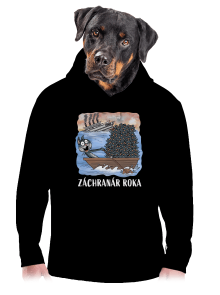 Záchranár roka pánska mikina klokanka Black