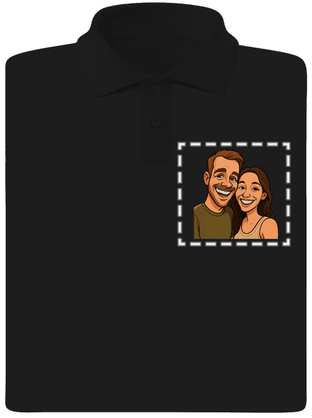 Karikatúra z vlastnej fotky pánska polokošeľa Black