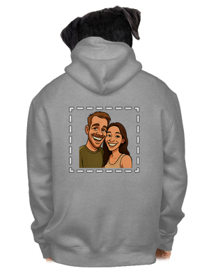 Karikatúra z vlastnej fotky pánska mikina na zips Light Melange