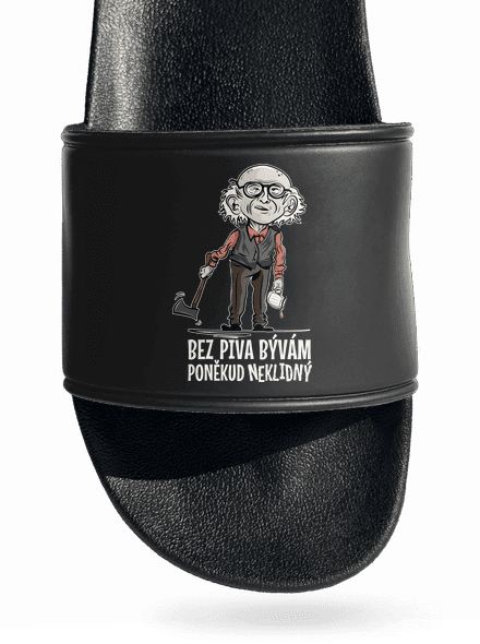 Neklidný bez piva šľapky Black