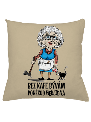 Neklidná bez kafe vankúš Beige