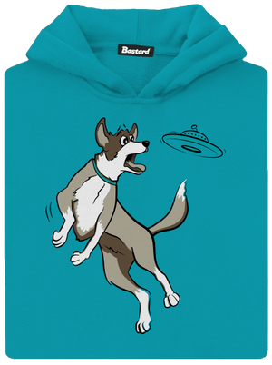 Lietajúci tanier detská mikina klokanka Hawaiian Blue