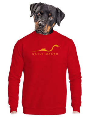 Nájdi mačku unisex mikina bez kapucne Red