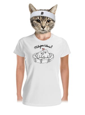 Milujem túlenie dámske športové tričko White