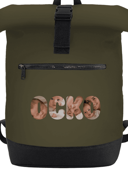 Nápis ocko z vlastných fotiek batoh Military Green