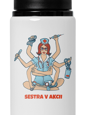 Sestra v akcii flaša na vodu White