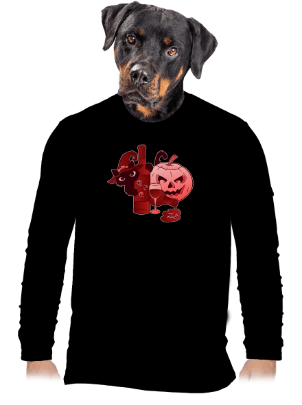 Hello, víno pánske dlhý rukáv Black