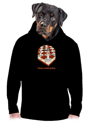 Dáma nahá jedna pánska mikina klokanka Black