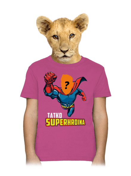Tatko superhrdina detské tričko Fuchsia