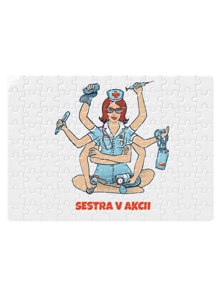 Sestra v akcii puzzle White