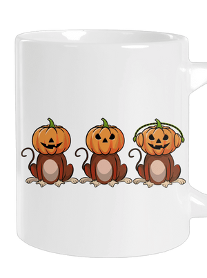 Halloween opičky veľký hrnček White