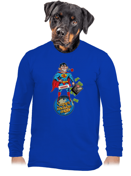 Supermachoman pánske dlhý rukáv Royal Blue