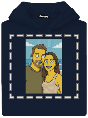Simpsonovi z vlastnej fotky pánska mikina klokanka Navy