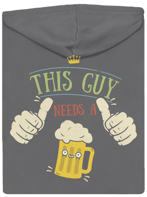 This guy needs a beer dámska mikina na zips Steel Gray