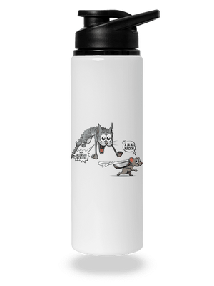 Alergická mačka a myš flaša na vodu White