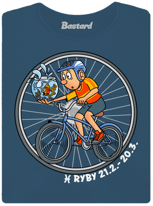 Cyklistický horoskop: Ryby dámske tričko prémium Petrol Blue