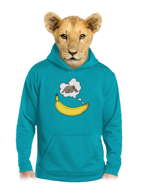 Samica hrabáča detská mikina klokanka Hawaiian Blue