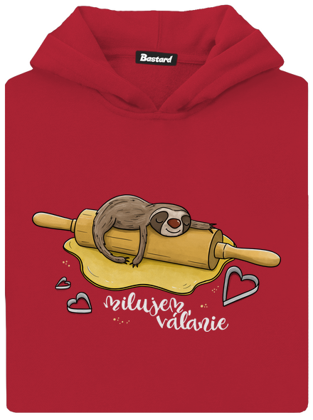 Milujem váľanie detská mikina klokanka Fire Red