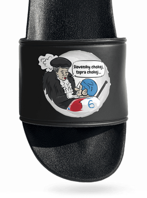 Slovenský hokej šľapky Black