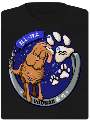 Psí horoskop: Vodnár dámske športové tričko Black